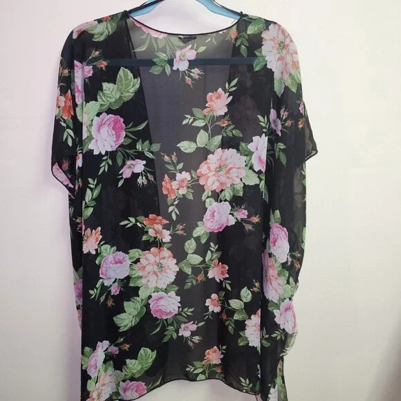 Poetry Floral Open Kimono / Coverup One Size - Picture 4 of 4